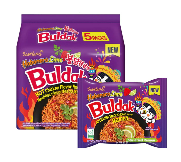 Samyang Buldak Habanero Lime Hot Chicken Ramen - MultiPack (5 x 135 gr)