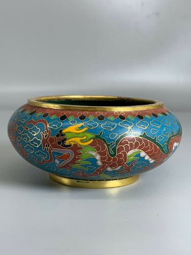 Chinese Enamel Cloisonne Handmade dragon Pattern Exquisite pen wash 107283 - Picture 3 of 9