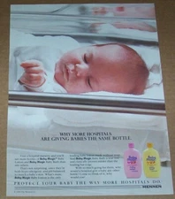 1991 print ad page - Baby Magic lotion bath Hospital newborn vintage Advertising