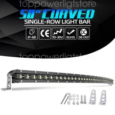 Roof 50inch LED Light Bar Curved Flood Spot Combo Truck Roof Driving 4X4 Offroad