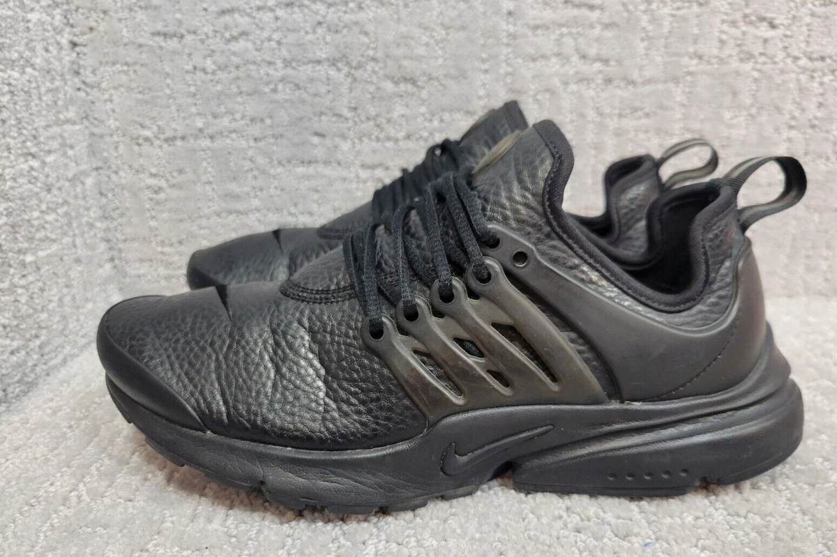 Nike Air Presto Women's Size 8 Black Leather Lace Up Athletic Sneakers  Shoes.