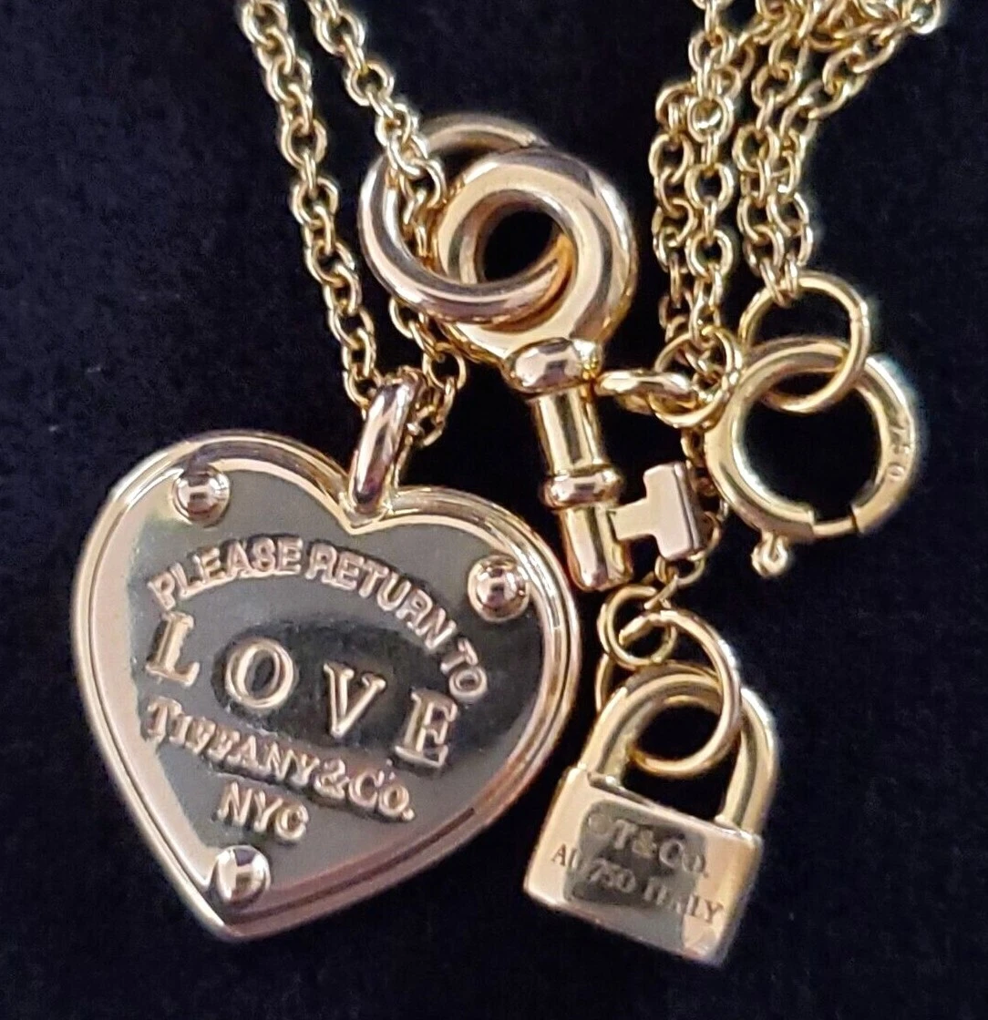 Diamond Heart Lock and Key Necklace in 14k Rose Gold Plate and Silver - The  Black Bow Jewelry Company