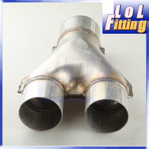 Universal New Exhaust YPipe 2.5" Dual 2.5" Single Aluminized Steel 10
