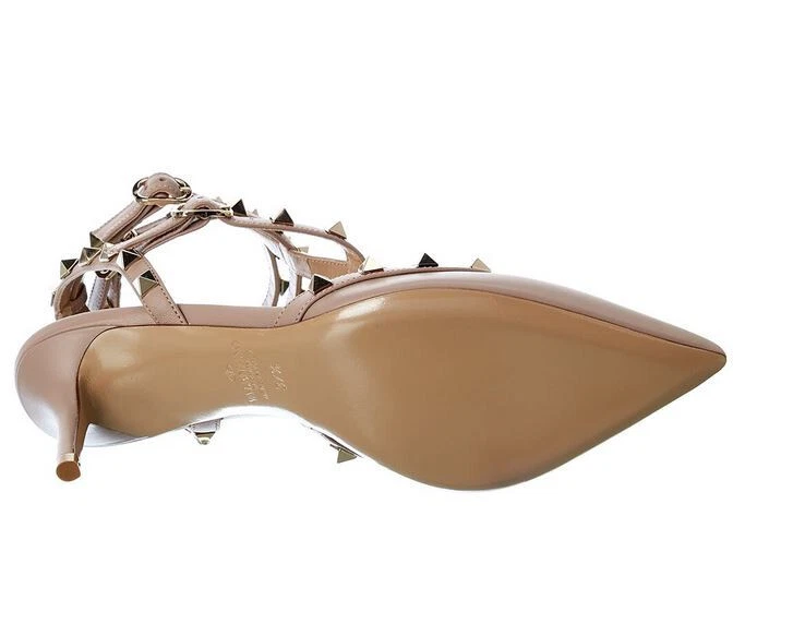 Nuovissima pompa a gabbia Valentino WaterRose Rockstud taglia 35 5