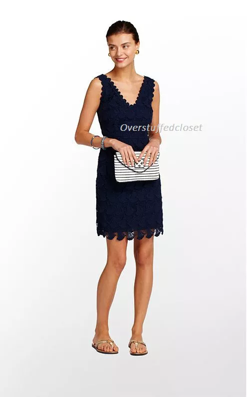 Lilly pulitzer top navy lace dress