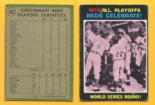 1971 Topps Baseball ~~~ N.L. PLAYOFFS ~ REDS CELEBRATE ~~~ No. 202 ~~~ FREE S/H