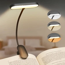 Luz de lectura para leer de noche, luz de lectura recargable con clip