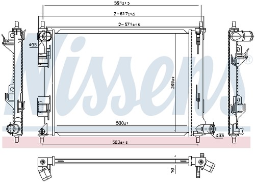 RADIATOR ENGINE COOLING 666213 FOR HYUNDAI i10IIi20I G4LA 1.2L G4FA 1.4L 4cyl - Picture 6 of 12