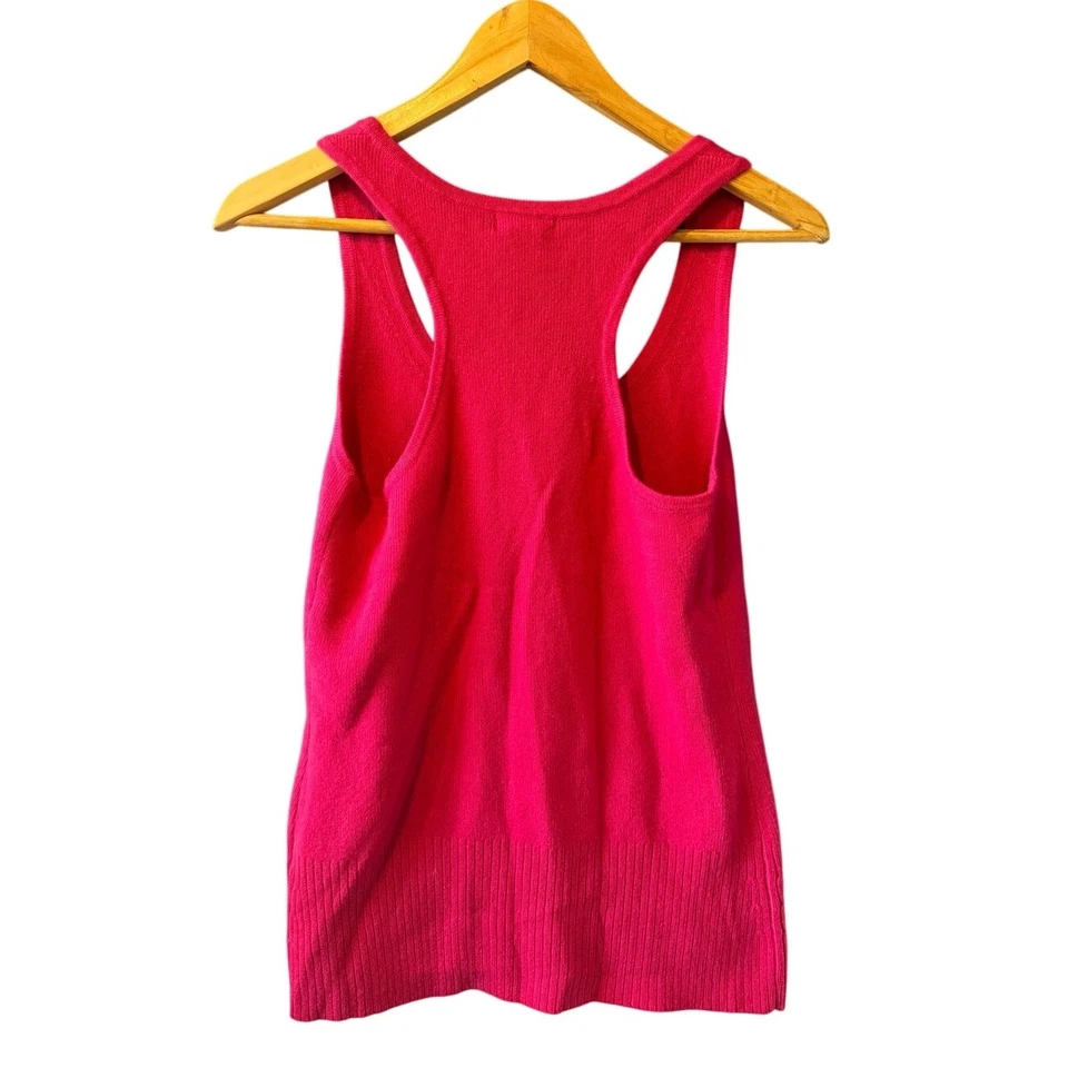 NWT GAP | 100% Cashmere Fuchsia Racerback Knit Tank | Size Medium - Image 3 of 4