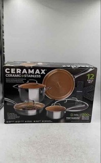 Ceramax Silver Bronze Ceramic Stainless Non Stick Cookware Set Of 12 Piece