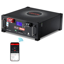 48V 100Ah LiFePO4 Battery 5.12kWh Server Rack w/ BMS Bluetooth LCD