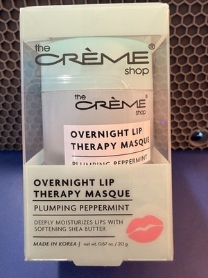 The Crème Shop Lip Masque Peppermint Shea Butter Hydrating Plumping 0.67 oz
