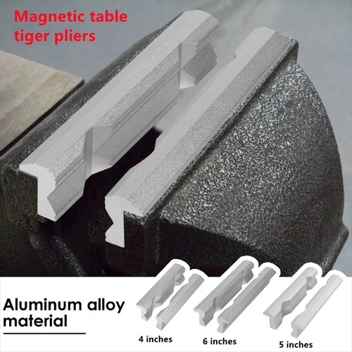 Magnetic Vise Jaw Protectors Aluminum Soft Jaws Bench Vice Covers 4 5 6 Inch AU - Picture 1 of 13