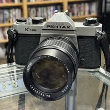 Asahi Pentax K1000 SLR Camera W/ Coastar 1:2.6 135mm, Lens Cap & Filter