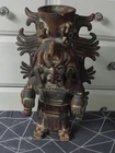 Antique Aztec Inca Mayan Mexico Art Pottery Ancient Deity 18" By 10" Lg Statue