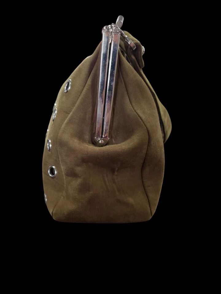 Bolso Cartera Banana Republic Asa Superior Verde Preppy Retro Cierre de Ojales Y2K De Colección Foto 3 de 4