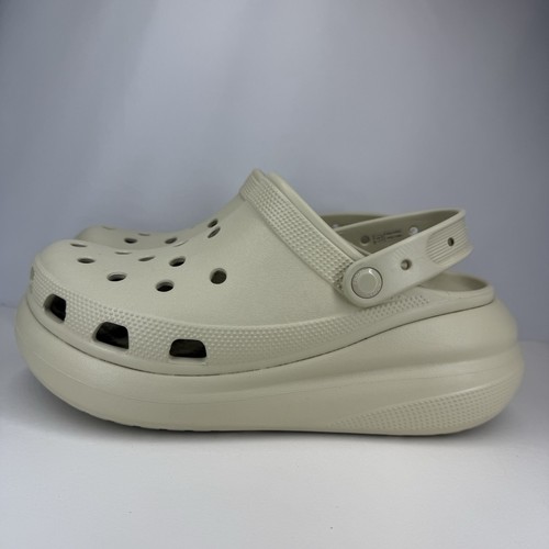 Crocs Classic Crush Platform Clogs Womens Sz 10 Cream Slip On Sandal Sandals - Picture 2 of 16