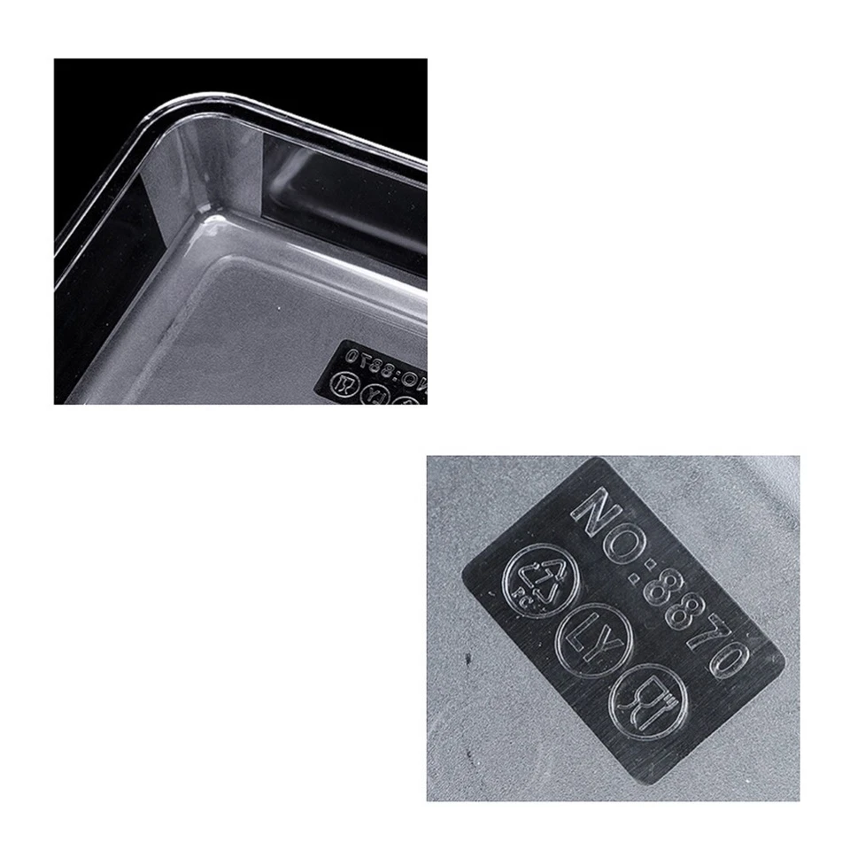 Set of 2 Servierplatte Rechteckig Serviertabletts Rechteckschale Acrylschale - Bild 2 von 4