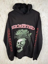 Felpa con cappuccio vintage The Exploited Beat The Bastards Punk Rock Band bandiera americana ~L