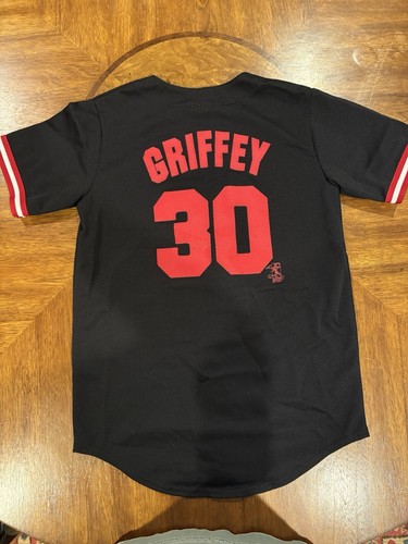 Vintage Ken Griffey Jr. Black Jersey Majestic Mens Large MLB Cincinnati Reds