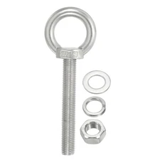 M16 x 100mm 304 Stainless Steel Lifting Shoulder Eye Bolt with Nuts Washers