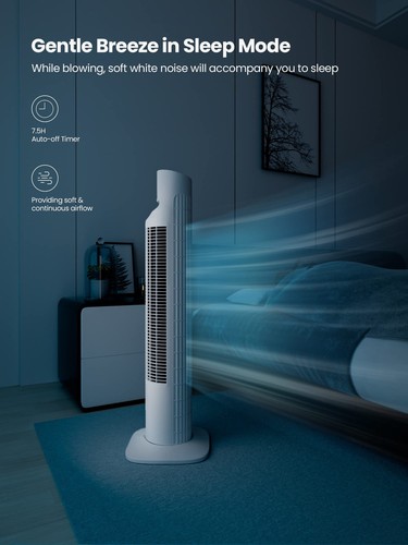 31" Electric Tower Fan That Blow Cold Air, Quiet Cooling Fan with Oscillation... - Picture 6 of 6