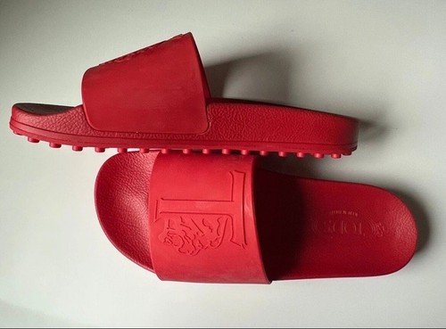 Men’s Tods Red Designer Slides Size 44 - Picture 4 of 7