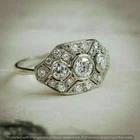 Vintage Art Deco Wedding Ring 2.00 CT Moissanite Real 925 Sterling Silver Size-8