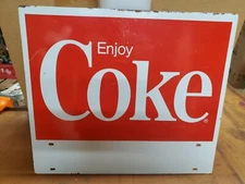  VINTAGE  Coca Cola Enjoy Coke Case Display Metal  Sign Display A