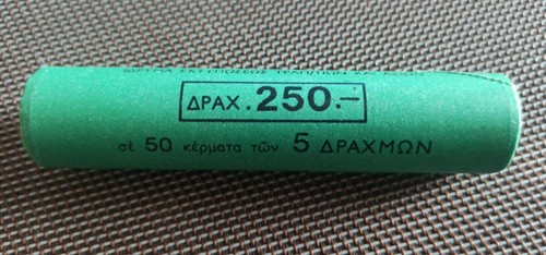 Bank ROLL 50 coins UNC 🔷 Greece 5 DRACHMAS 2000 🔷 Griechenland Grecia Grece - Picture 2 of 3