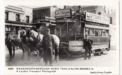 London; Wandsworth Borough Pferdebahn bei den zwei Brauern RP PPC von Pamlin, M440