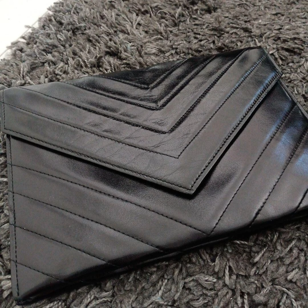 Ysl matte black clutch sale