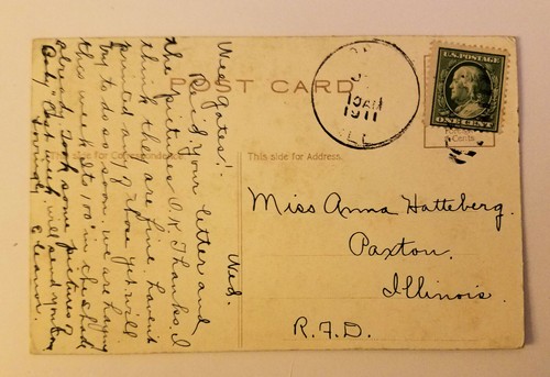 1911 Postcard EARLY AIRPLANE w. Pilot SILBERT'S AEROPLANE - Picture 2 of 2