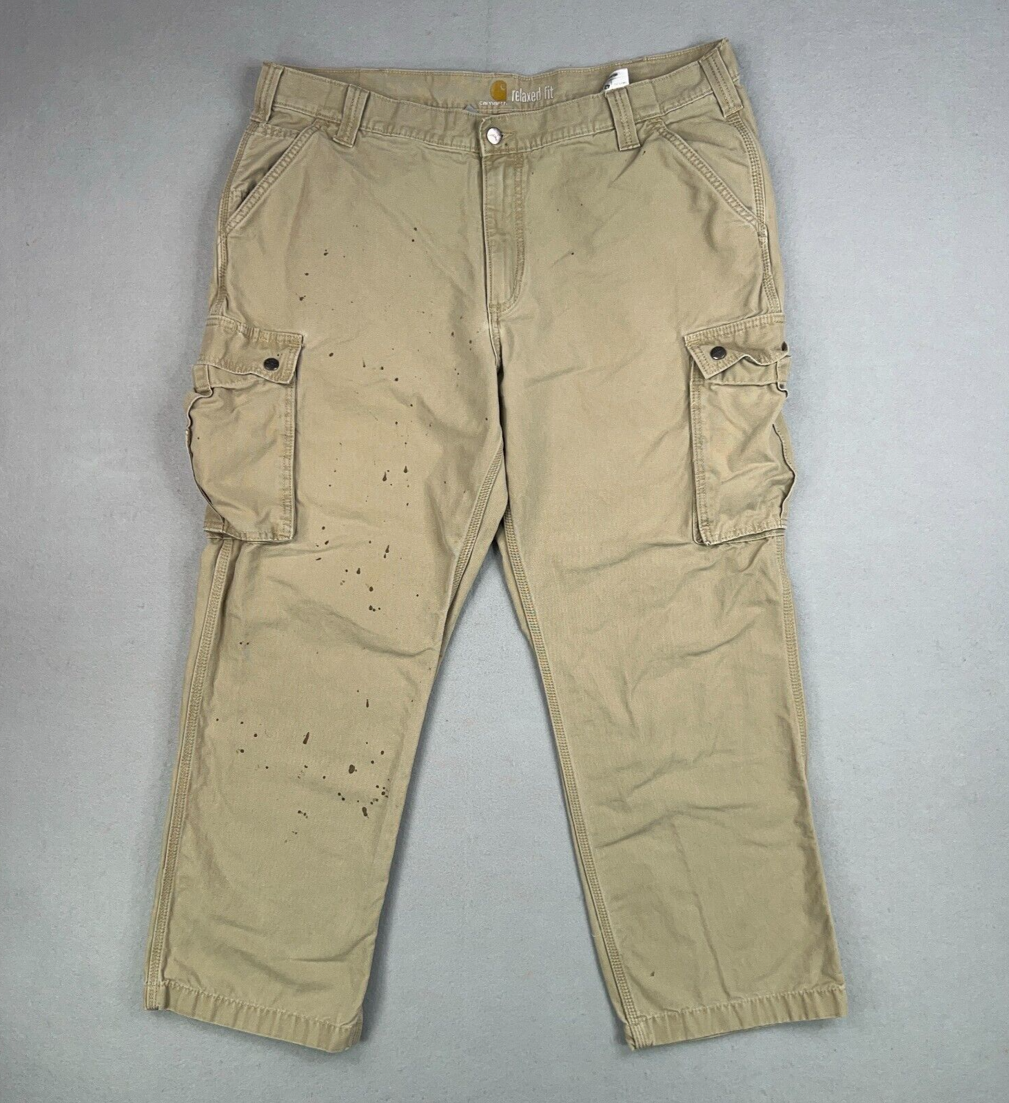 Carhartt Men's 42x30 Beige Relaxed Fit Rugged Flex Cargo Work Pants