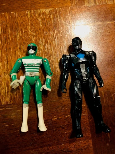 Vintage Denshi Sentai Denjiman Green Ranger (Incomplete) + Black Power Ranger