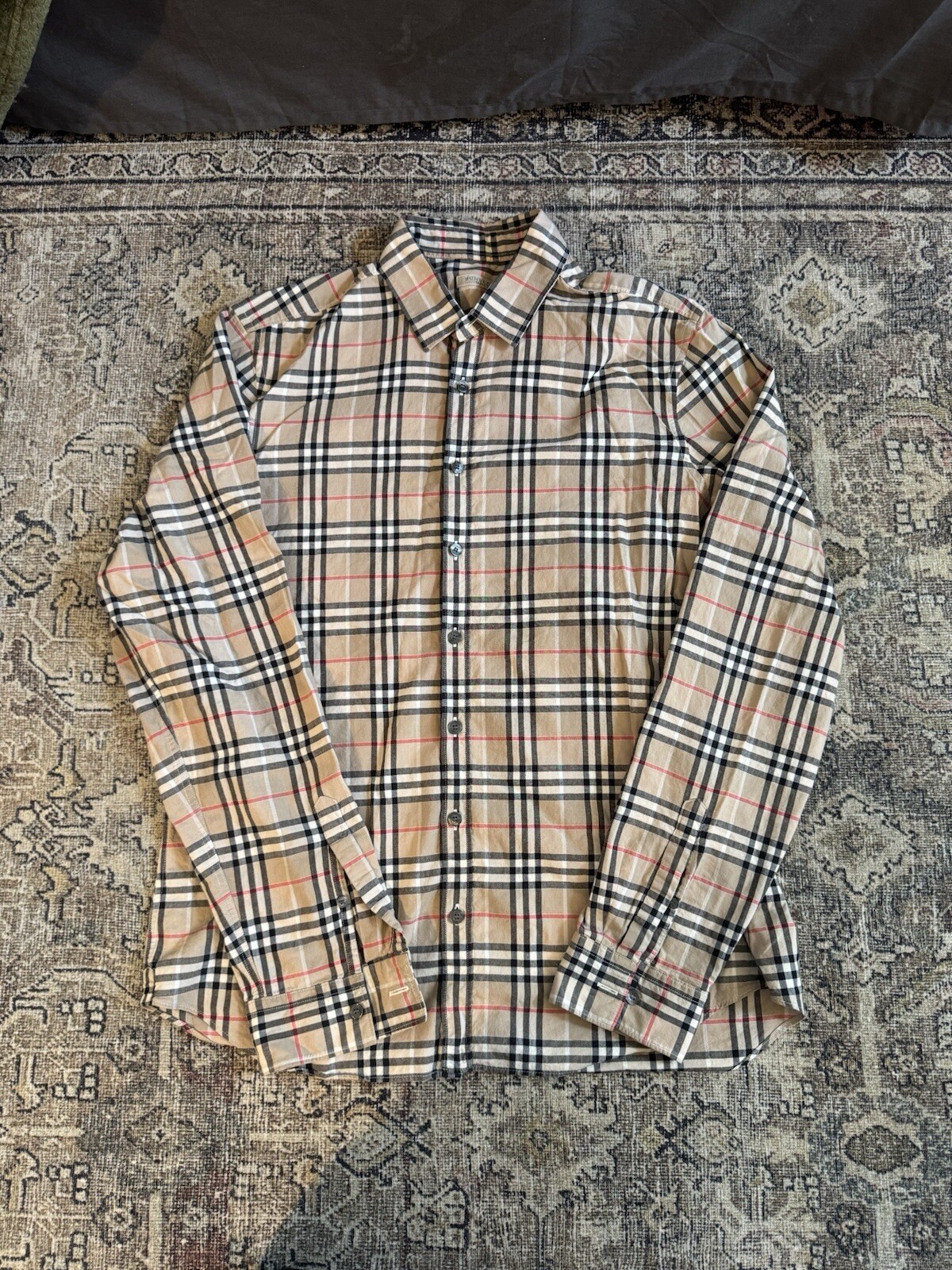 Men’s Burberry Brit Shirt Medium 38 Button Down Nova Check Authentic