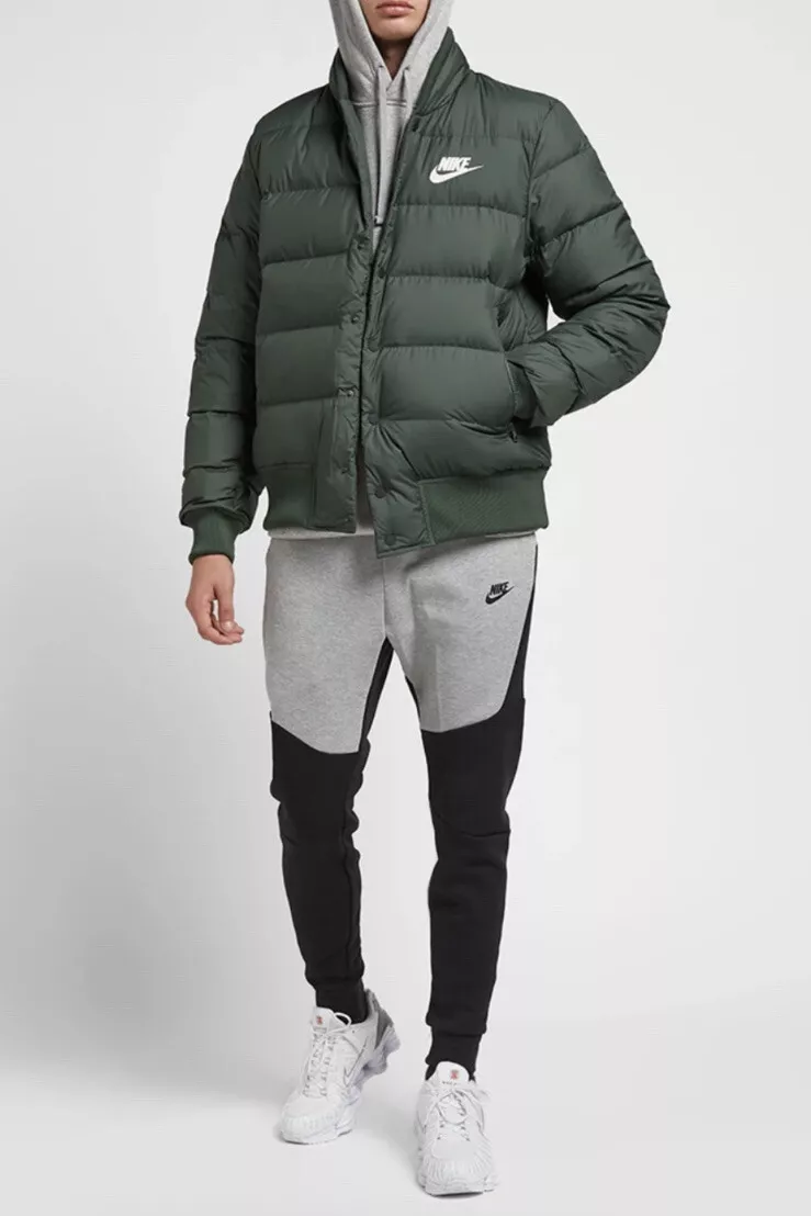 Green puffer 2025 bomber jacket