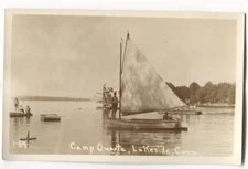 RPPC Postcard Camp Quarta Lakeside CT 