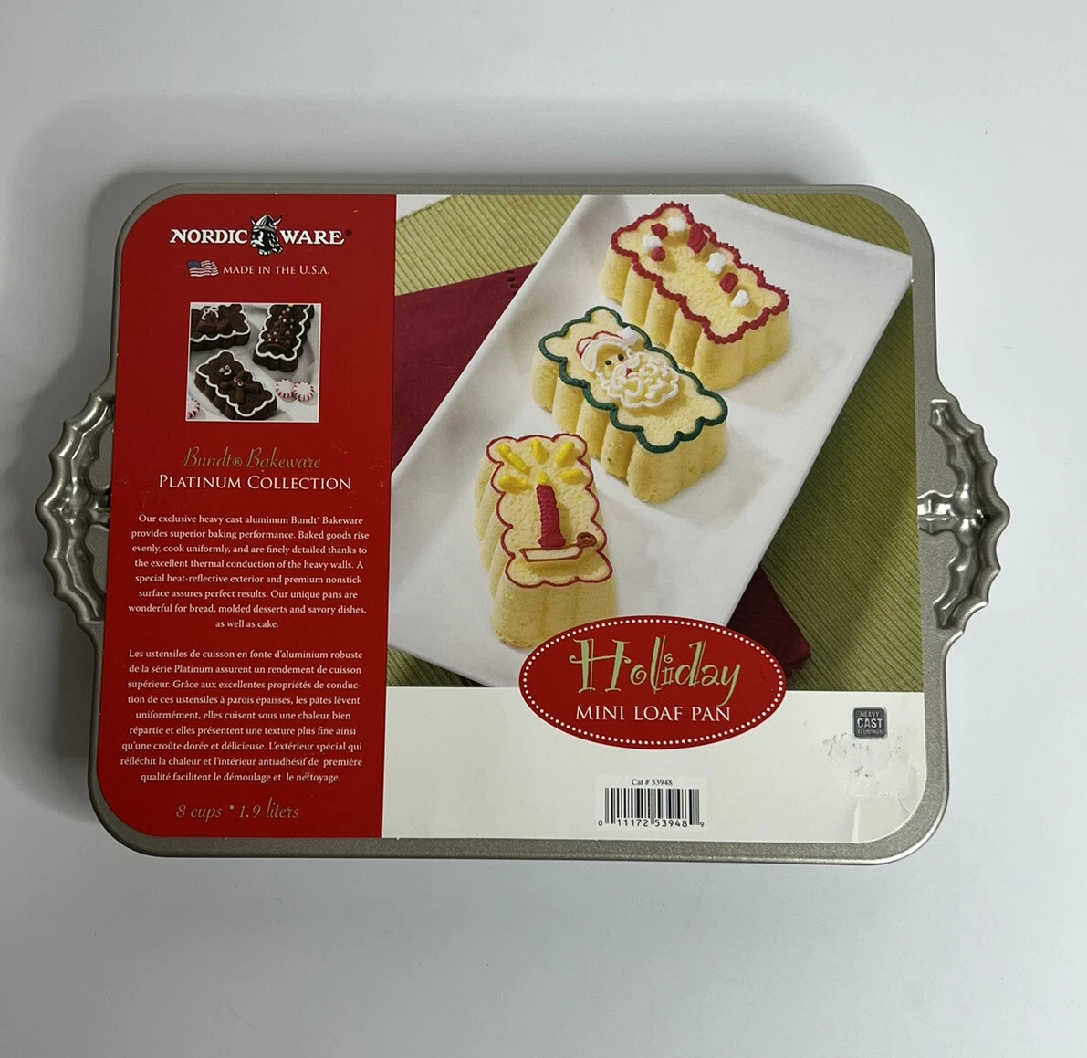 Nordic Ware Mini Christmas Holiday Loaf Cake Pan LIKE NEW 