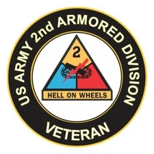 US Army 2nd Armored Division Army Bumper Sticker Military Vinyl Soldier Decal 5"