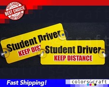 2X Two Removable Student Driver Signs Placard Holder Heavy Duty Removable decal