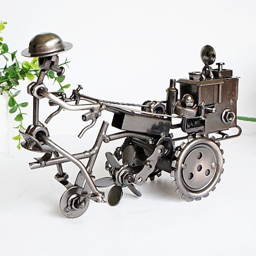 Handmade Scrap Metal Art Farm Vehicle Tractor Model Collection Home Bar Decor - Picture 4 of 24