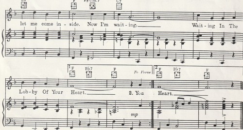 Hank Thompson & Billy Gray 1952 Sheet music Waiting in the lobby of your heart - Picture 4 of 5