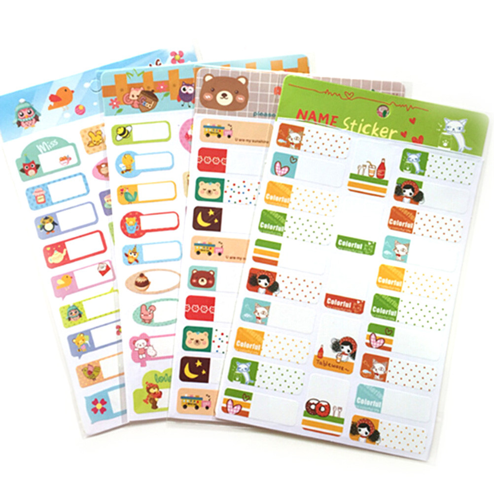 Cartoon Removable Book Notebook Index Name Sticker Label Writable ...