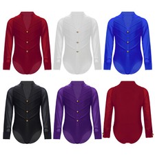 Kids Boys Leotard Hip Hop Rompers Competition Bodysuit Latin Unitard Show Shirt