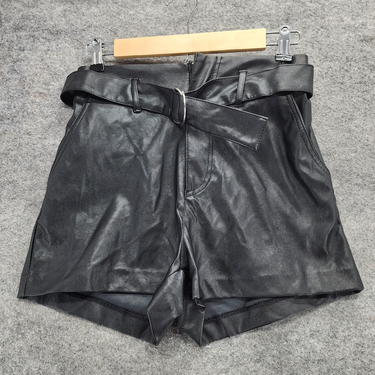 H&M Divided Shorts Womens 4 Faux Leather Black | eBay