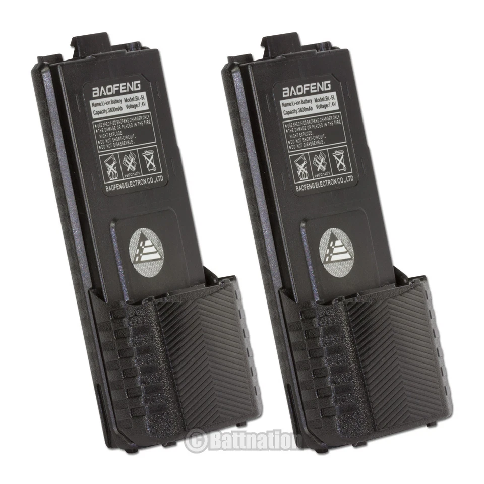2x  7.4V 3800mAh Li-Ion Extended Battery for Baofeng BL-5L, BF-F8HP, UV-5R-L - Image 2 of 4
