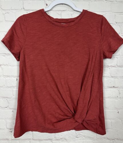 Maurice's 24/7 Short Sleeve Twist Front knit shirt top sz M GUC