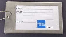 VTG American Express Luggage Tag “Member Since ‘89” metal w/ unused ID Card