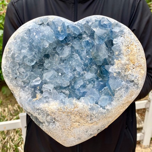 18.7LB Natural Beautiful Blue Celestite Crystal Geode Cave Mineral Specimen - 第 2/14 張圖片